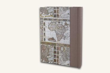 Notebook DIN format, linen spine brown